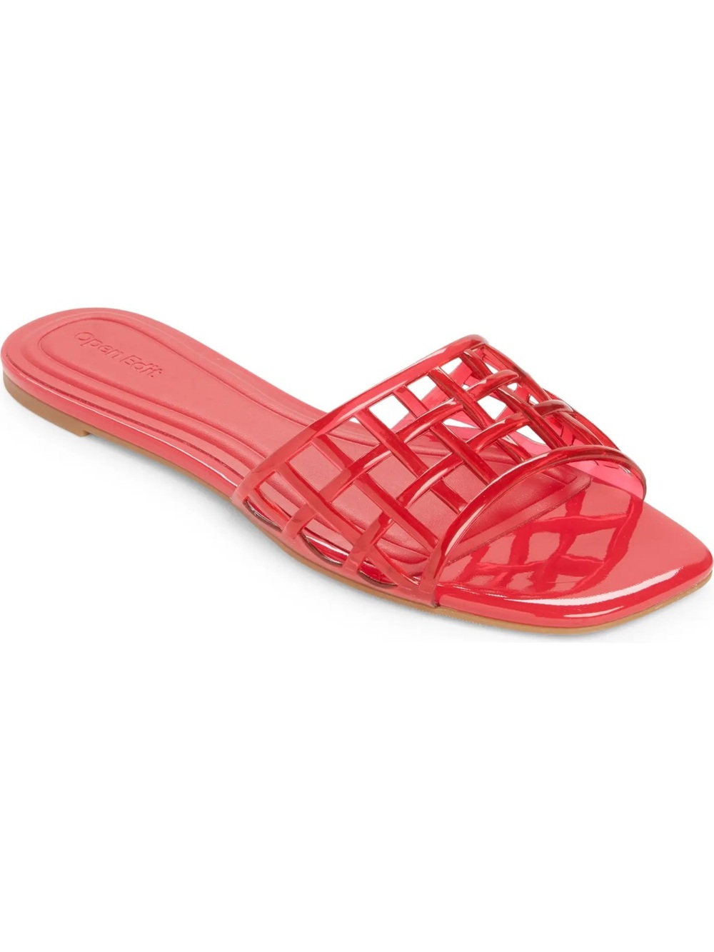 NWT Open Edit Red Jelly Slide Sandals